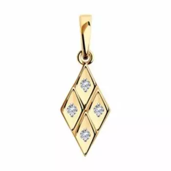 Золотая подвеска с фианитами
