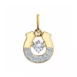 Золотая подвеска с фианитами