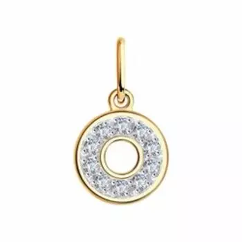 Золотая подвеска с фианитами