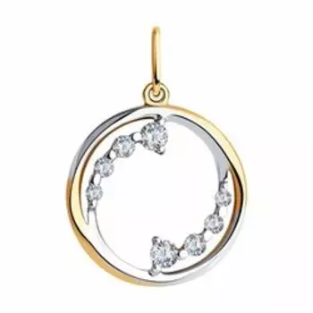 Золотая подвеска с фианитами