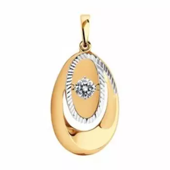 Золотая подвеска с фианитами