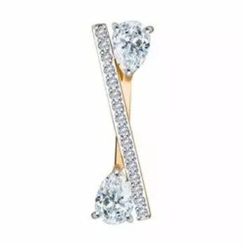 Золотая подвеска с фианитами