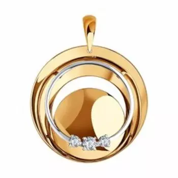 Золотая подвеска с фианитами