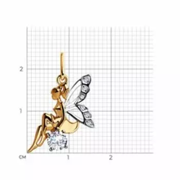 Золотая подвеска с фианитами