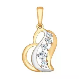 Золотая подвеска с фианитами