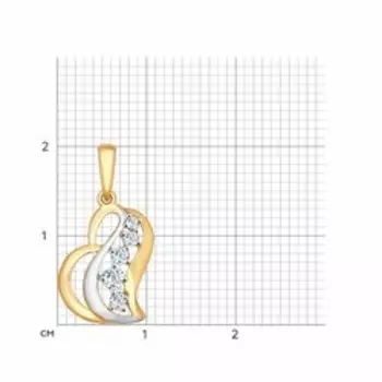 Золотая подвеска с фианитами