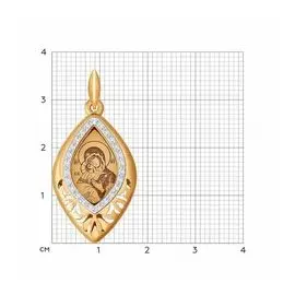 Золотая подвеска с фианитами "Православная"