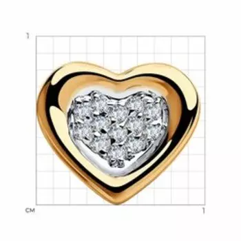 Золотая подвеска с фианитами "Сердце"