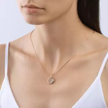 Золотая подвеска с фианитами "You"