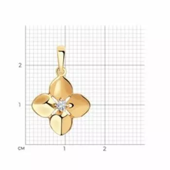 Золотая подвеска с фианитом