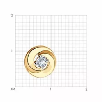 Золотая подвеска с фианитом