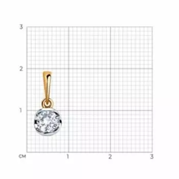 Золотая подвеска с фианитом