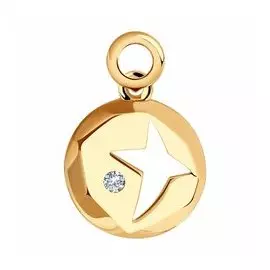 Золотая подвеска с фианитом