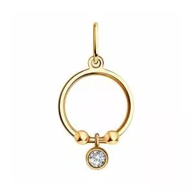 Золотая подвеска с фианитом