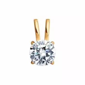 Золотая подвеска с фианитом