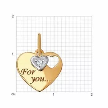 Золотая подвеска с фианитом