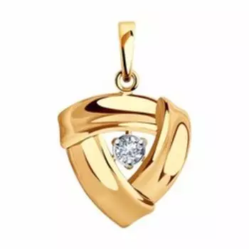 Золотая подвеска с фианитом