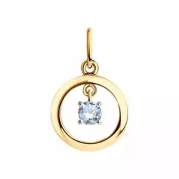 Золотая подвеска с фианитом