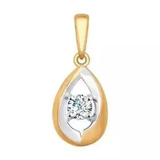 Золотая подвеска с фианитом