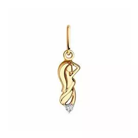 Золотая подвеска с фианитом "Дева"