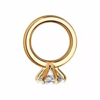 Золотая подвеска с фианитом "Кольцо"