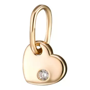 Золотая подвеска с фианитом "Сердце"