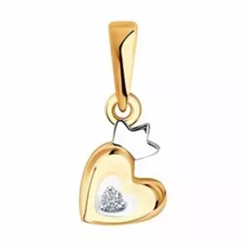 Золотая подвеска с фианитом "Сердечко"