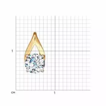 Золотая подвеска с фианитом Swarovski