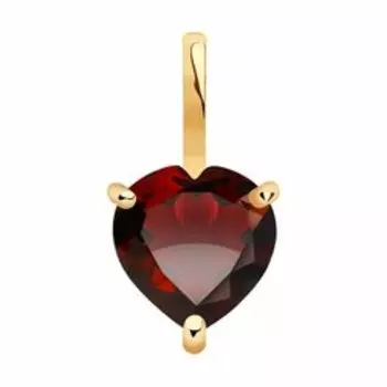 Золотая подвеска с гранатом "Сердце"
