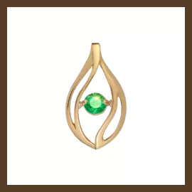 Золотая подвеска с изумрудом "Танцующий камень"