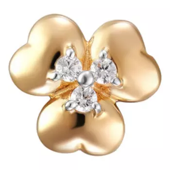 Золотая подвеска с кубическим цирконием "Клевер"