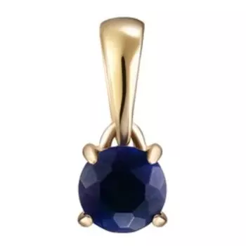 Золотая подвеска с натуральным черным опалом