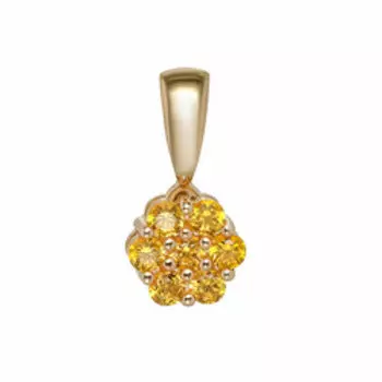 Золотая подвеска с оранжевыми сапфирами