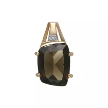 Золотая подвеска с раухтопазами и фианитами