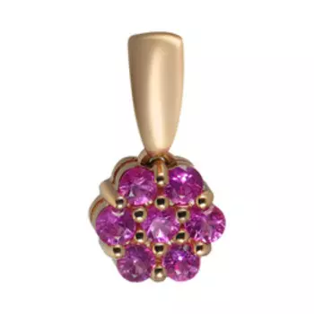 Золотая подвеска с розовыми сапфирами