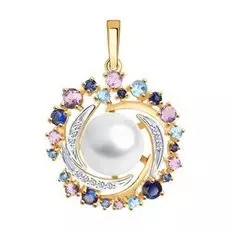 Золотая подвеска с самоцветами