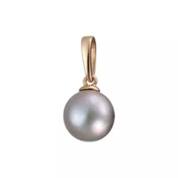 Золотая подвеска с серым жемчугом