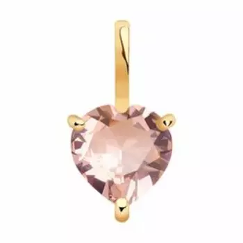 Золотая подвеска с ситаллом "Сердце"
