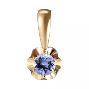 Золотая подвеска с танзанитом