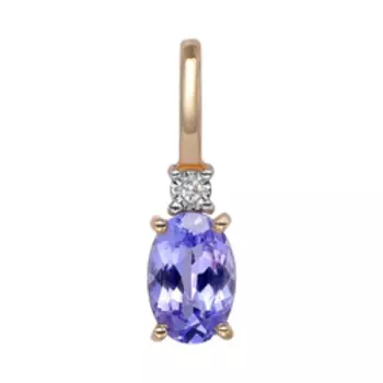 Золотая подвеска с танзанитом и бриллиантом