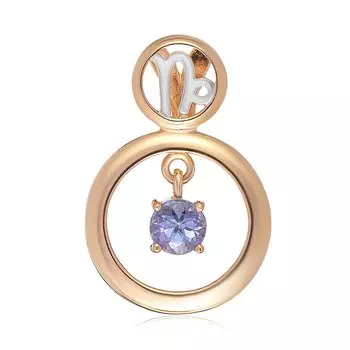 Золотая подвеска с танзанитом "Козерог"