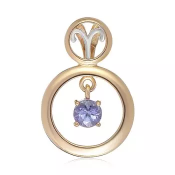 Золотая подвеска с танзанитом "Овен"