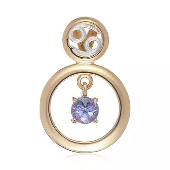 Золотая подвеска с танзанитом "Рак"