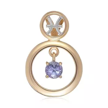 Золотая подвеска с танзанитом "Рыбы"