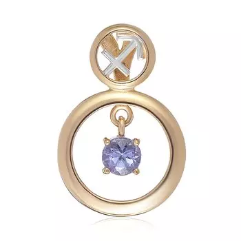 Золотая подвеска с танзанитом "Стрелец"