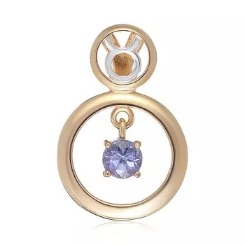 Золотая подвеска с танзанитом "Телец"