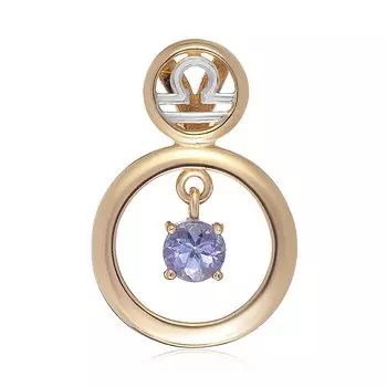 Золотая подвеска с танзанитом "Весы"