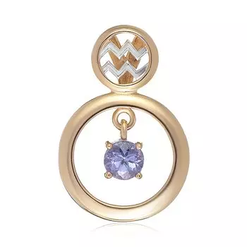 Золотая подвеска с танзанитом "Водолей"