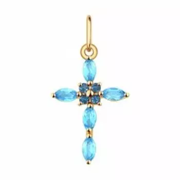 Золотая подвеска с топазами