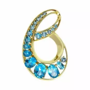 Золотая подвеска с топазами Swiss